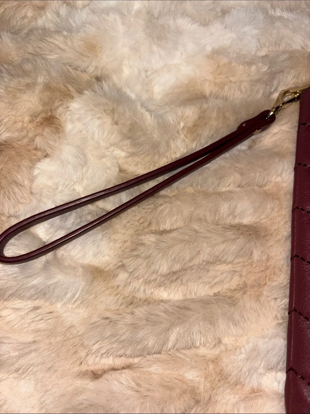 Kate spade Quilted Chevron Wristlet Clutch in Burgundy